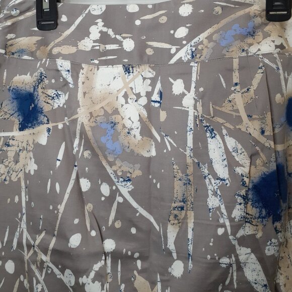 Alfani Abstract Skirt Paint Splatter Size 10 Multicolor Brown Blue Pencil Mini - Picture 5 of 10